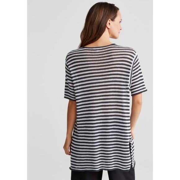 Eileen Fisher Organic Linen Knit Casual Tunic Top Size Petite Large Lagenlook - Picture 3 of 12